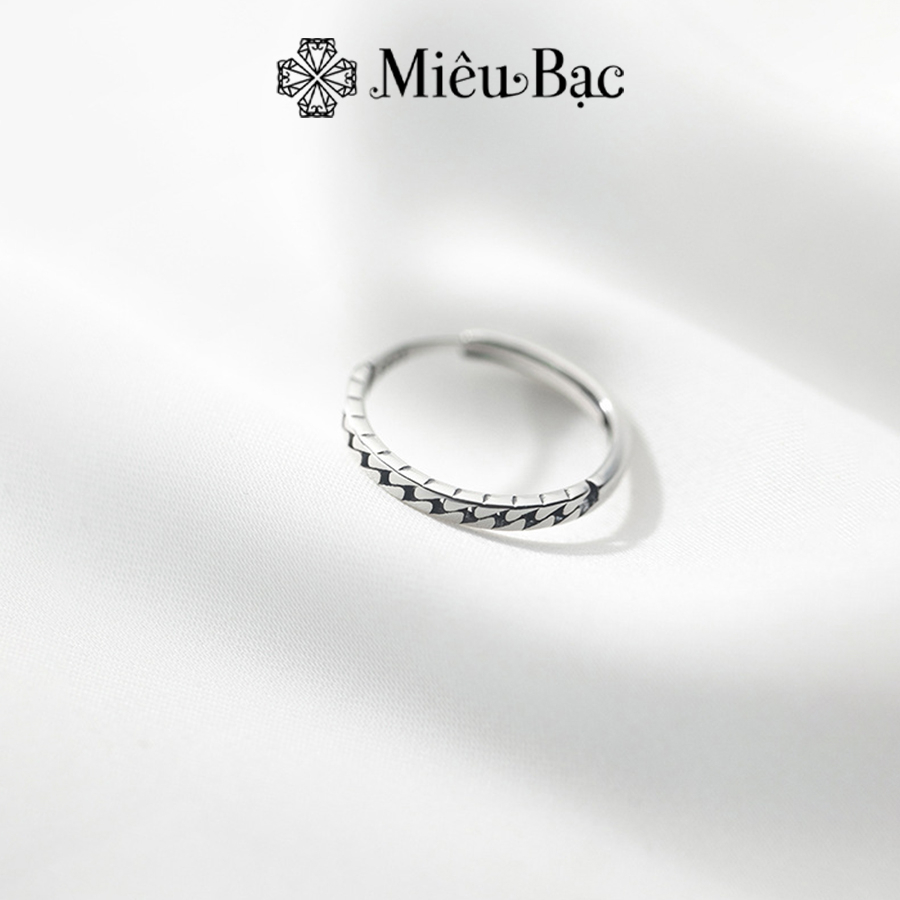 Nhẫn bạc nữ Miêu Bạc basic có thể điều chỉnh chất liệu s925 phụ kiện trang sức bạc nữ xinh MN01