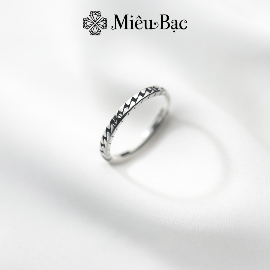 Nhẫn bạc nữ Miêu Bạc basic có thể điều chỉnh chất liệu s925 phụ kiện trang sức bạc nữ xinh MN01
