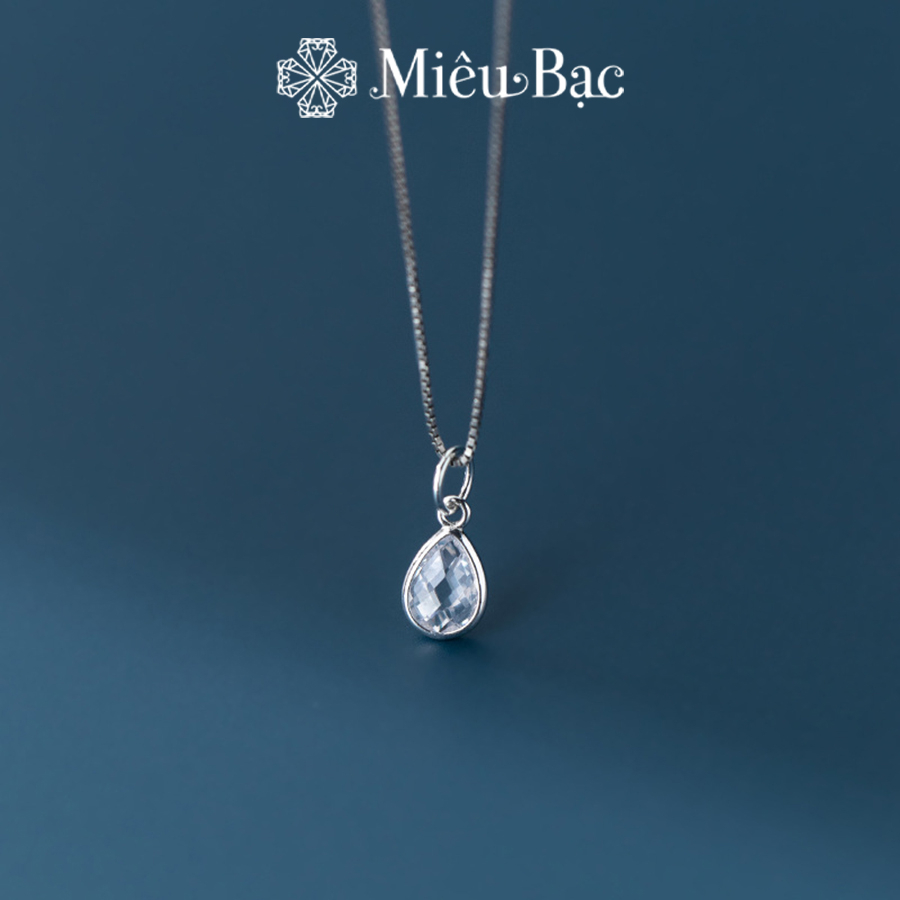 Dây chuyền bạc nữ Miêu Bạc hình giọt nước dễ thương chất liệu s925 phụ kiện trang sức Hàn Quốc MD05