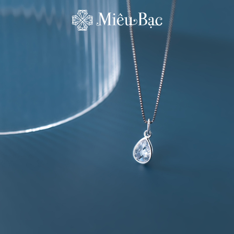 Dây chuyền bạc nữ Miêu Bạc hình giọt nước dễ thương chất liệu s925 phụ kiện trang sức Hàn Quốc MD05