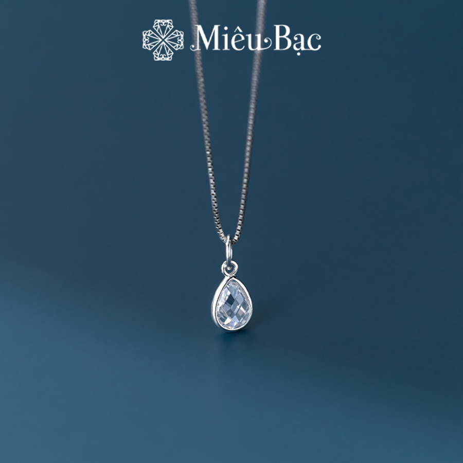 Dây chuyền bạc nữ Miêu Bạc hình giọt nước dễ thương chất liệu s925 phụ kiện trang sức Hàn Quốc MD05