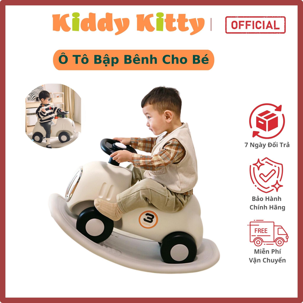 Xe ô tô chòi chân và lắc bập bênh cho Bé siêu đa năng có vô lăng kiểu dáng Hàn Quốc có phát nhạc | MK23-019