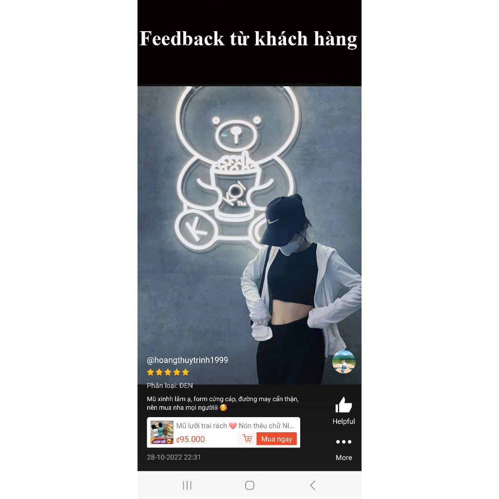 Mũ lưỡi trai rách thêu chữ NIKE phong cách Ulzzang form unisex nam nữ