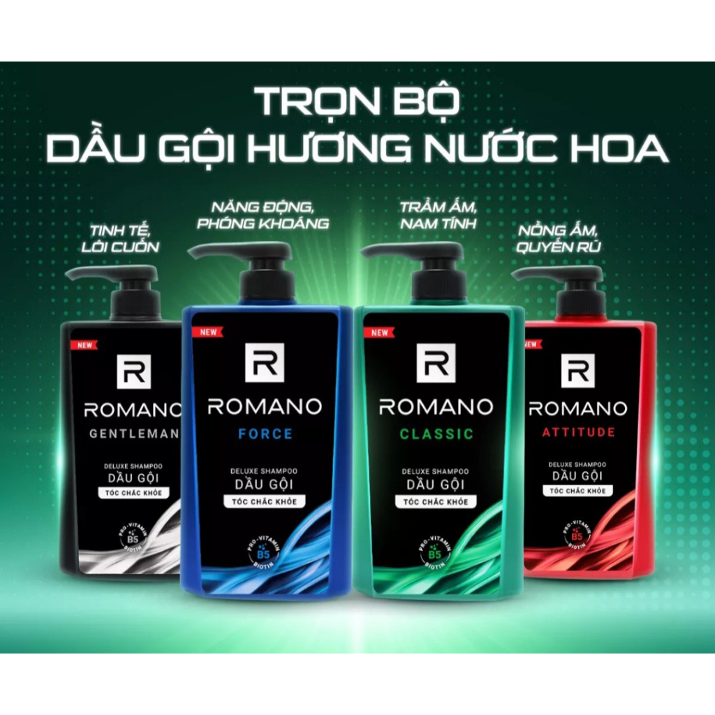Romano - Chai dầu gội Romano 650g.(đủ mùi)