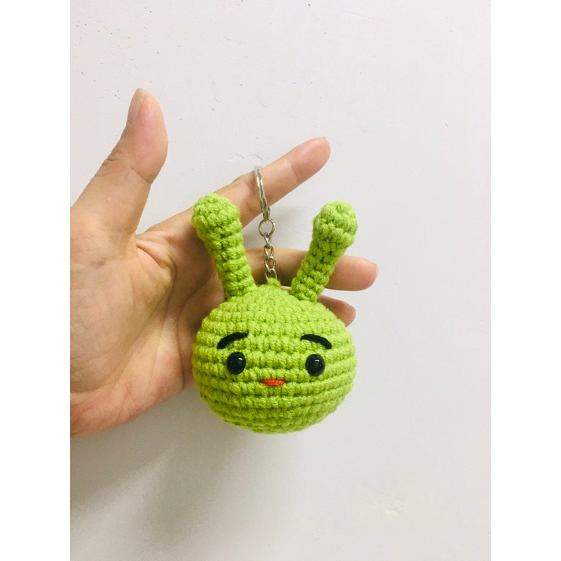 Móc khoá bé thỏ cà rốt / bé sâu len handmade