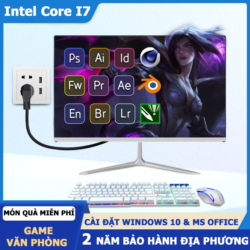 PC Gaming Full Bộ Tính All in One 2023 Thương Hiệu Mới Computer 24inch Intel Core I7 Tặng Chuột Không Dây Và Bàn Phím