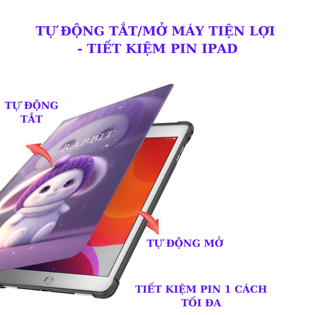 Ốp ipad silicon Rabbitt cute ốp ipad Air 1-2-3-4-5 -Gen 5-6-7-8-9-10 -Pro 11-9.7-10.5-Mini 1-2-3-4-5-6 -BON CASE