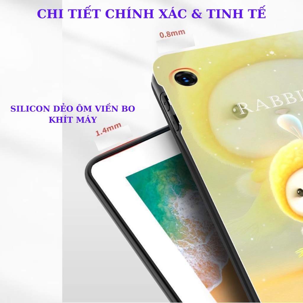 Ốp ipad silicon Rabbitt cute ốp ipad Air 1-2-3-4-5 -Gen 5-6-7-8-9-10 -Pro 11-9.7-10.5-Mini 1-2-3-4-5-6 -BON CASE