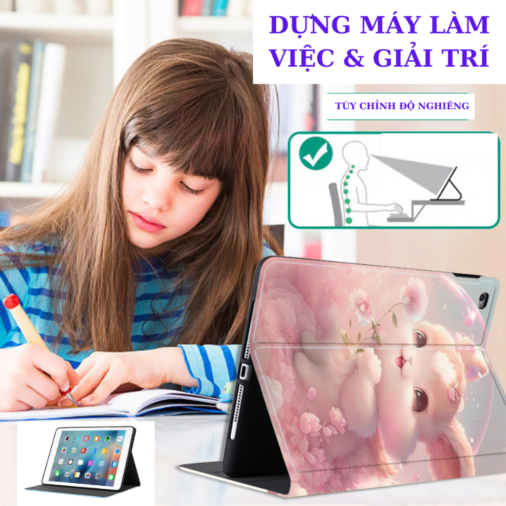 Ốp ipad silicon Rabbitt cute ốp ipad Air 1-2-3-4-5 -Gen 5-6-7-8-9-10 -Pro 11-9.7-10.5-Mini 1-2-3-4-5-6 -BON CASE