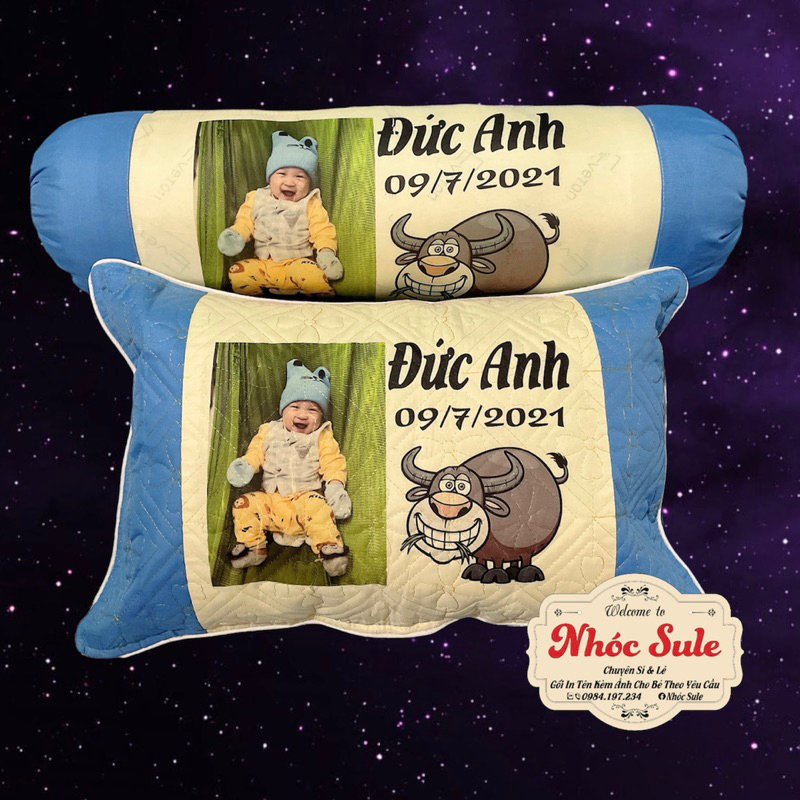 Gối ôm trẻ em in tên, in hình ảnh theo yêu cầu cho bé