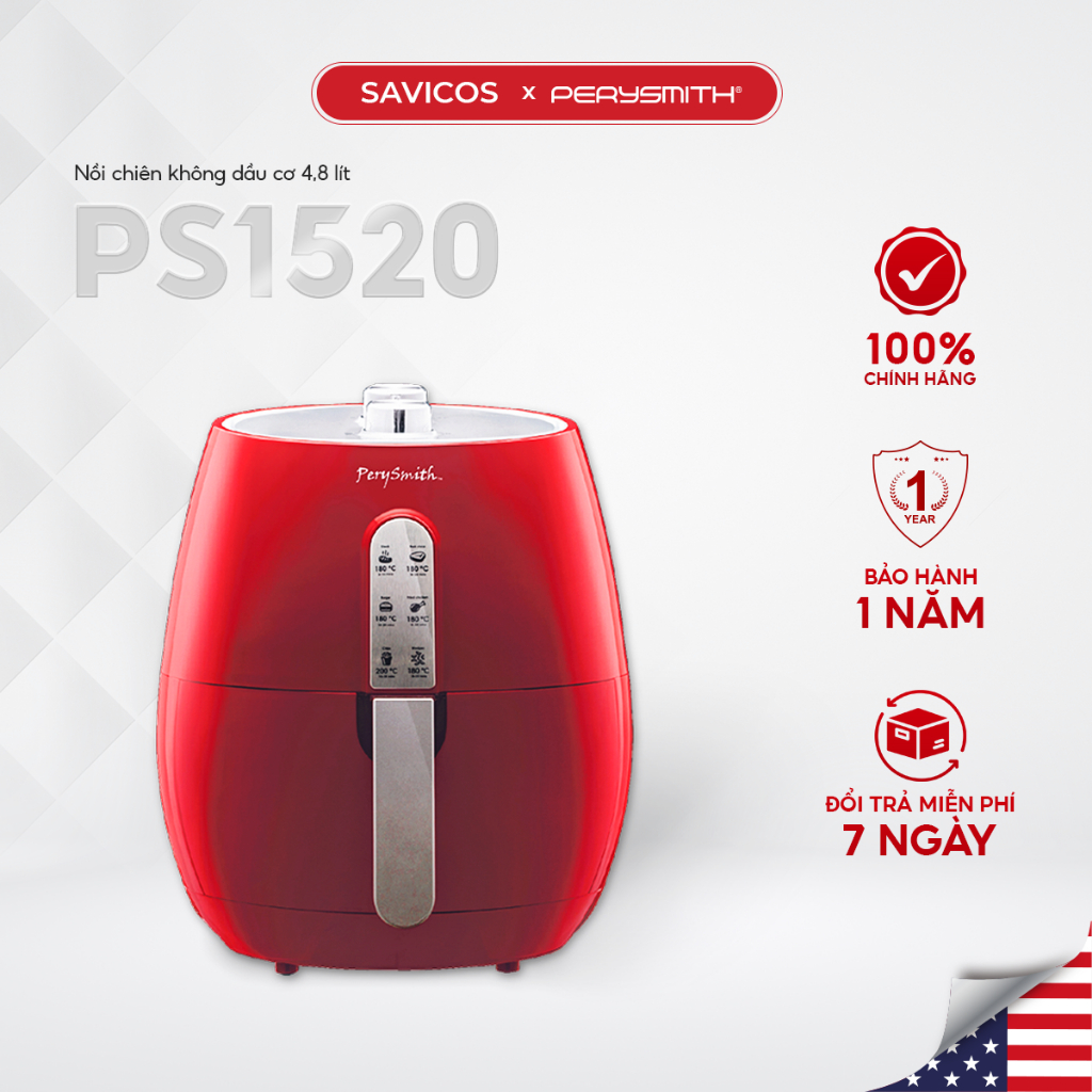Nồi chiên không dầu cơ 4,8 lít PerySmith PS1520 loại bỏ chất béo có hại