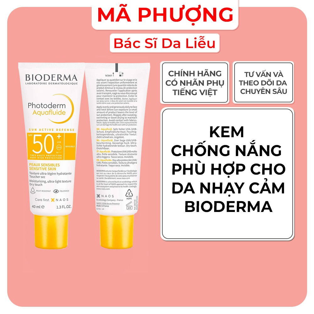 Kem chống nắng Bioderma Photoderm Max aquafluid không màu