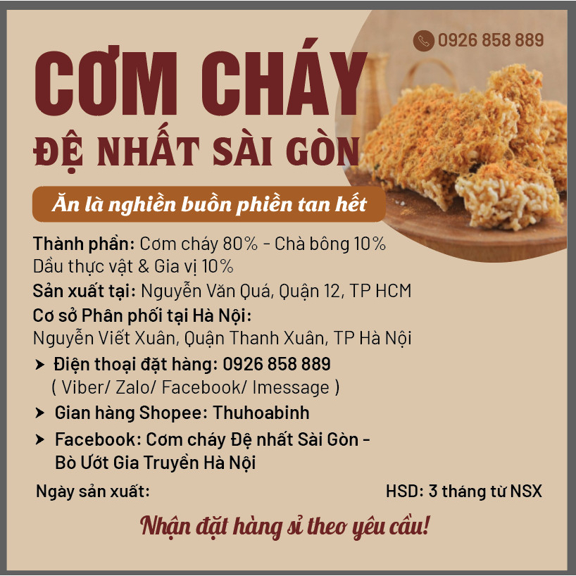 1 GÓI  CƠM CHÁY ĐỆ NHẤT SÀI GÒN