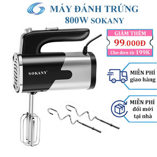 Máy đánh trứng sokany 800w, que đánh thép a3 mạ chrome chắc chắn không bị rỉ - 6621