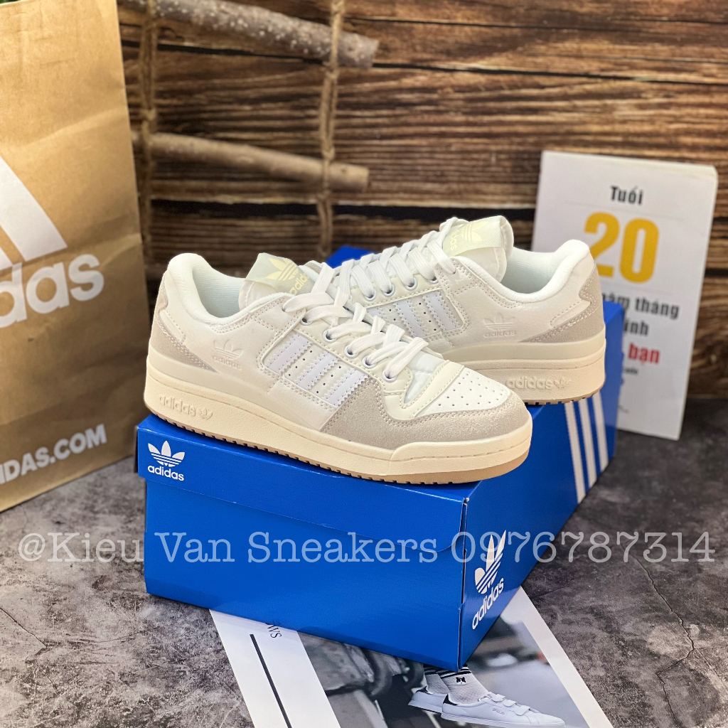 Giày Thể Thao Adidas Forum 84 G57966 36-43 Trắng Phối Xám Nỉ Thời Trang Trẻ Nam Nữ