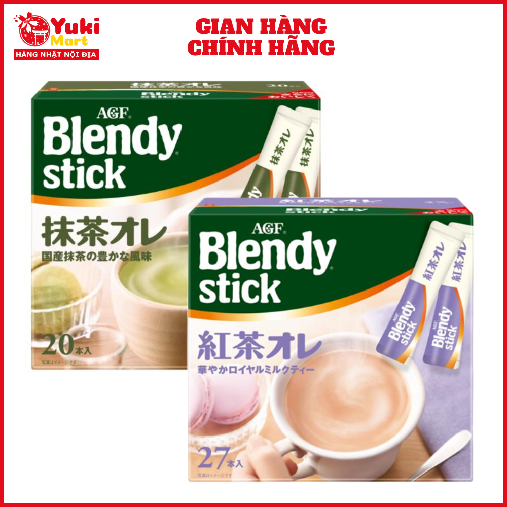 Hồng trà sữa,Trà xanh Matcha sữa hòa tan Blendy nội địa Nhật