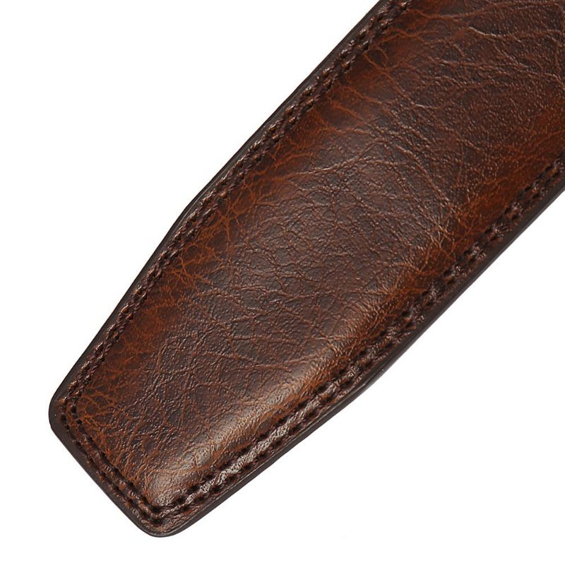 Dây da thay thế thắt lưng nam da bò nhập khẩu TMNK02 bản 3.5cm dùng cho khóa tự có răng nhựa  da hai màu đen,nâu