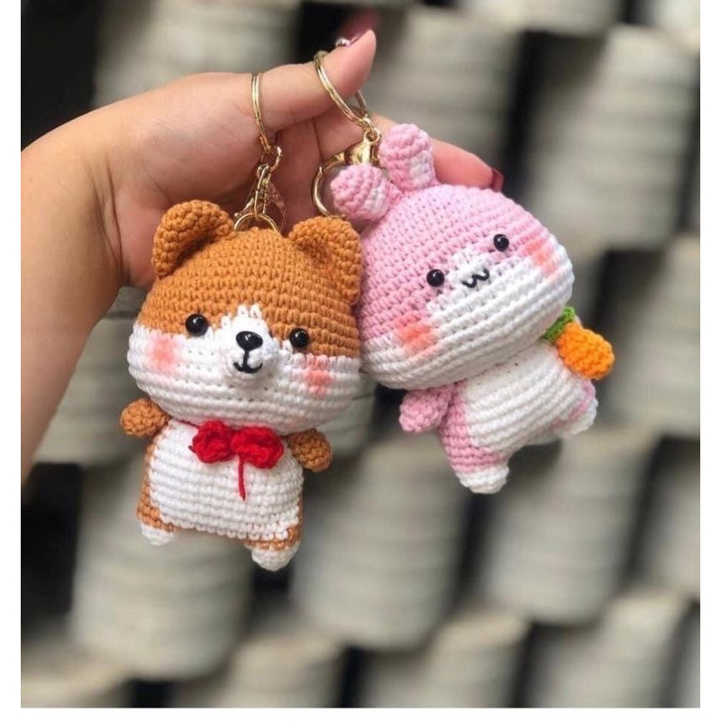 Móc khoá shiba và thỏ handmade