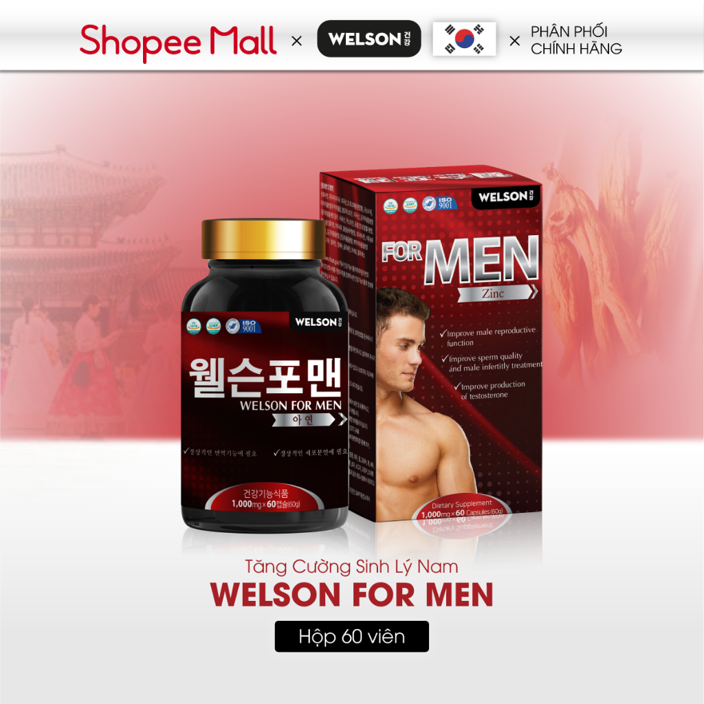 Combo Hạnh Phúc Viên Mãn Tăng Cường Sức Khỏe Welson For Women và Welson For Men 2 hộp x 60 viên