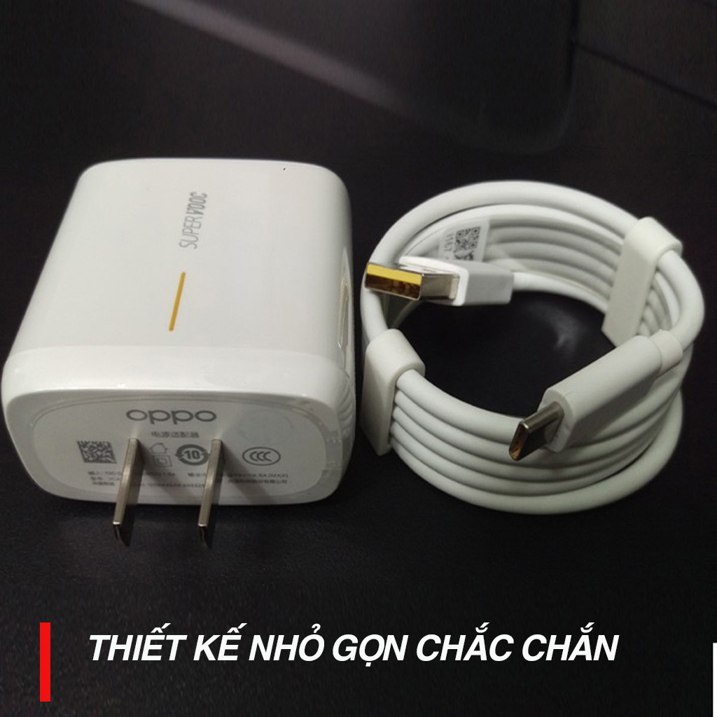 Sạc nhanh OPPO 65W Chính Hãng Super Vooc Siêu Nhanh kèm cáp sạc nhanh BACARAT - Bảo hành 30 ngày