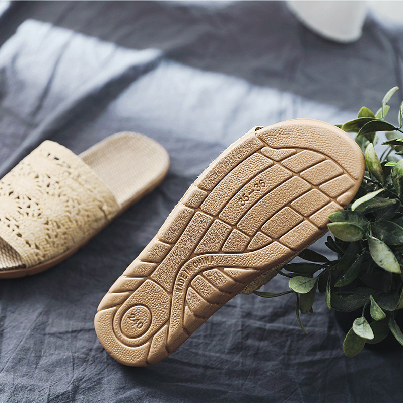 Dép cói THETUTI quai ren vintage, nhẹ, bền, êm chân, mang nhà - đi biển - dạo phố