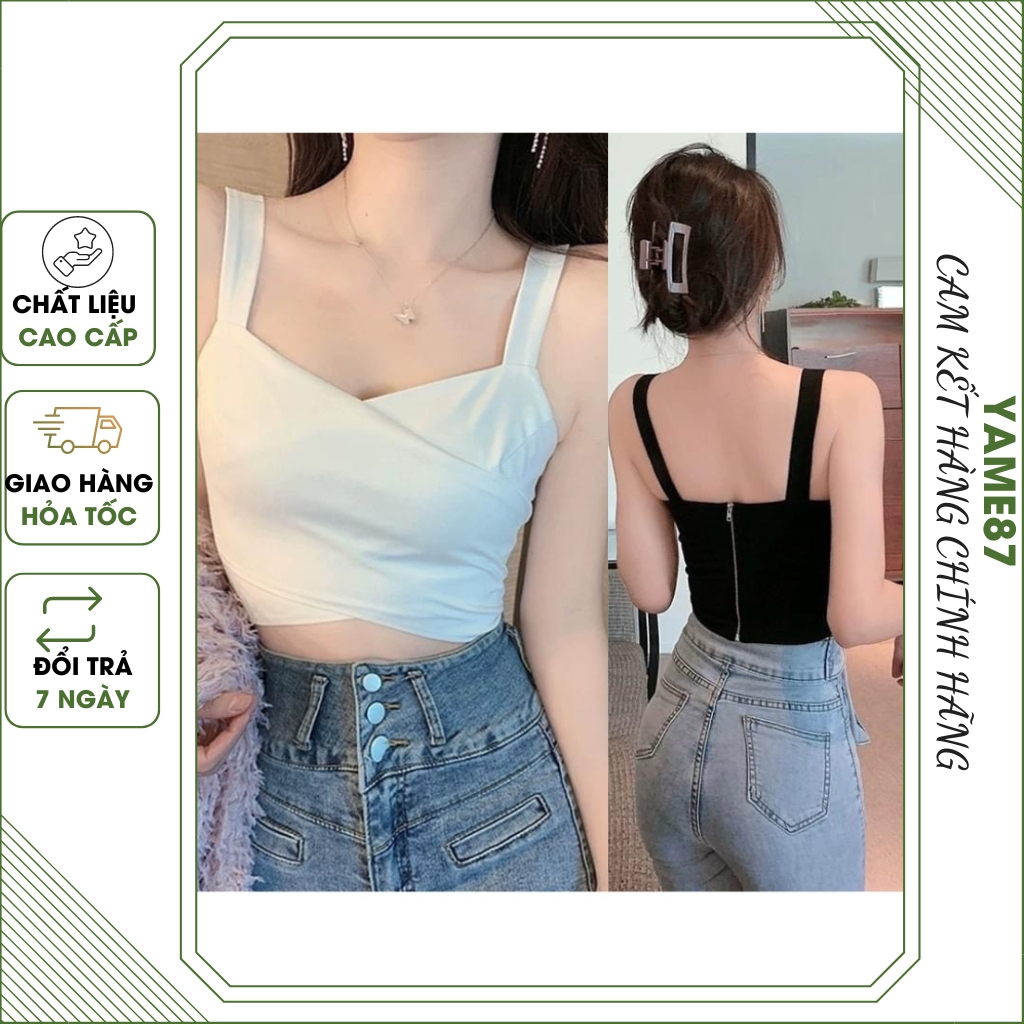 Áo bra - Áo croptop - áo hai dây có đệm ngực giúp nâng đẩy vòng 1, vải cotton co giãn thoải mái