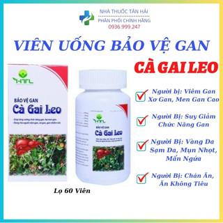 Bảo vệ gan Cà Gai Leo, viên uống bổ gan, giải độc gan, hạ men gan, ngừa viêm gan, xơ gan, Lọ 60 viên