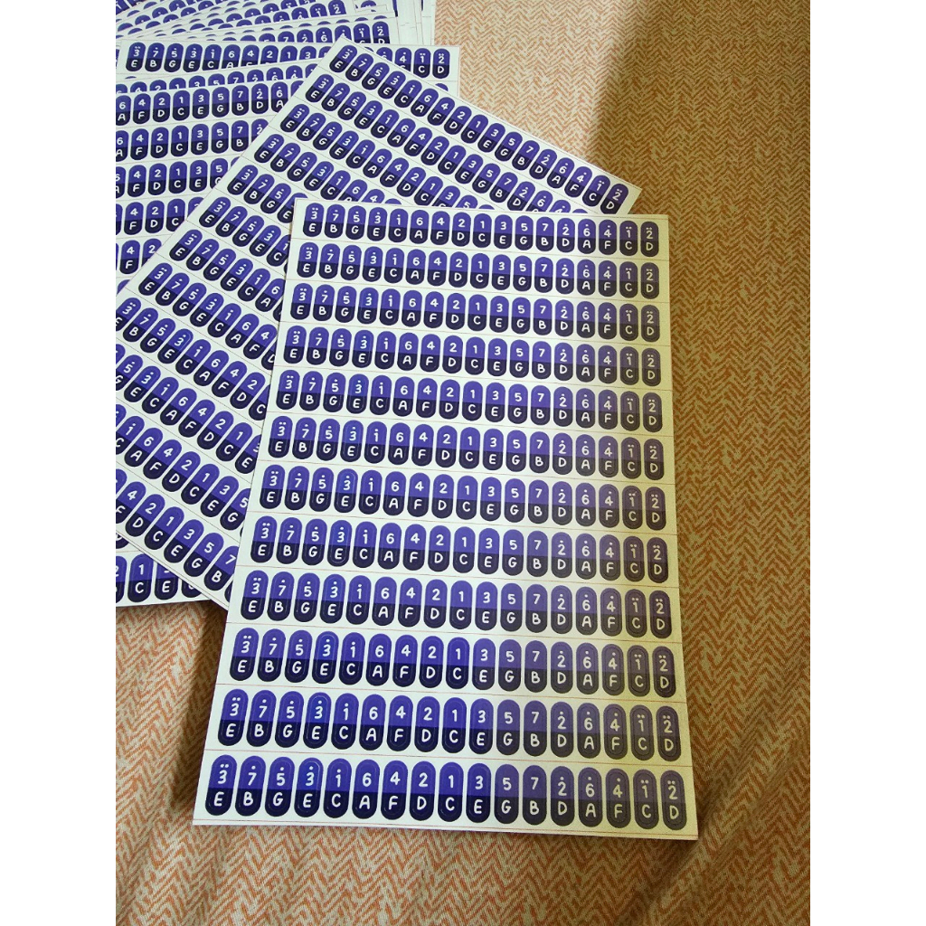 Set 12 giấy dán kalimba CAO CẤP STICKER