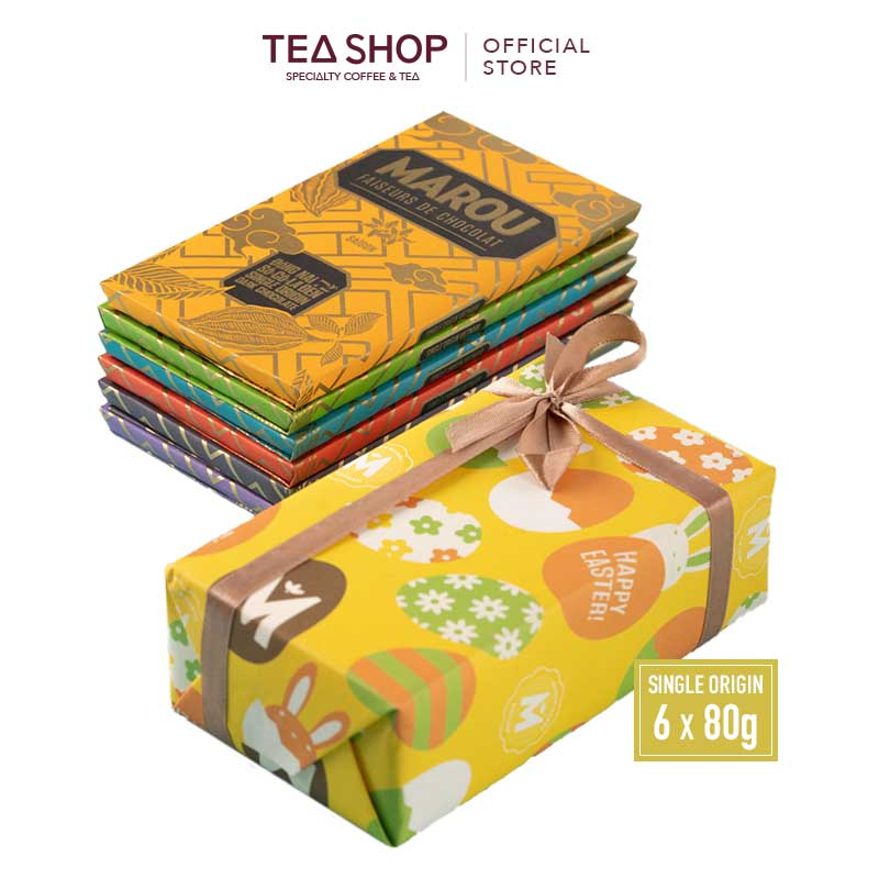 [SET 6 Thanh MAROU Single Origin] Socola đen nguyên chất (6 x 80g)