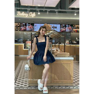 🌵🌵🌵Đầm jean cột nơ vai form xoè