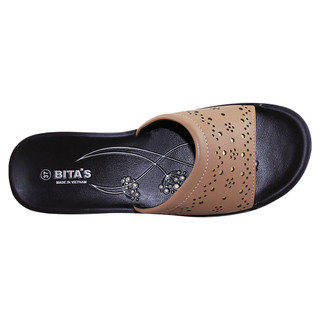 DÉP LÊ QUAI NGANG NỮ BITA'S ĐẾ THẤP DAN.87 (ĐEN + KEM + HỒNG) - BITAS