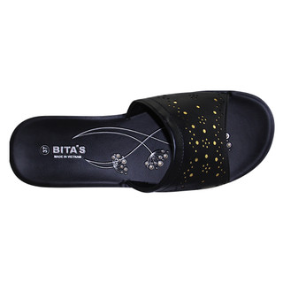DÉP LÊ QUAI NGANG NỮ BITA'S ĐẾ THẤP DAN.87 (ĐEN + KEM + HỒNG) - BITAS