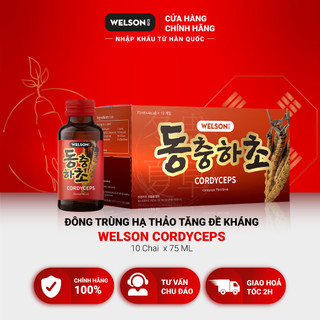 Đông trùng hạ thảo tăng đề kháng Welson Cordyceps hộp 10 chai x 75ml