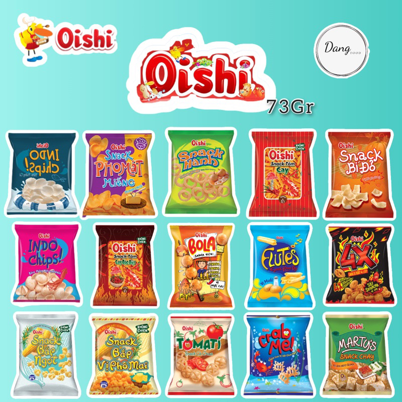 Snack Oishi 73gr Đầy Đủ Các Vị