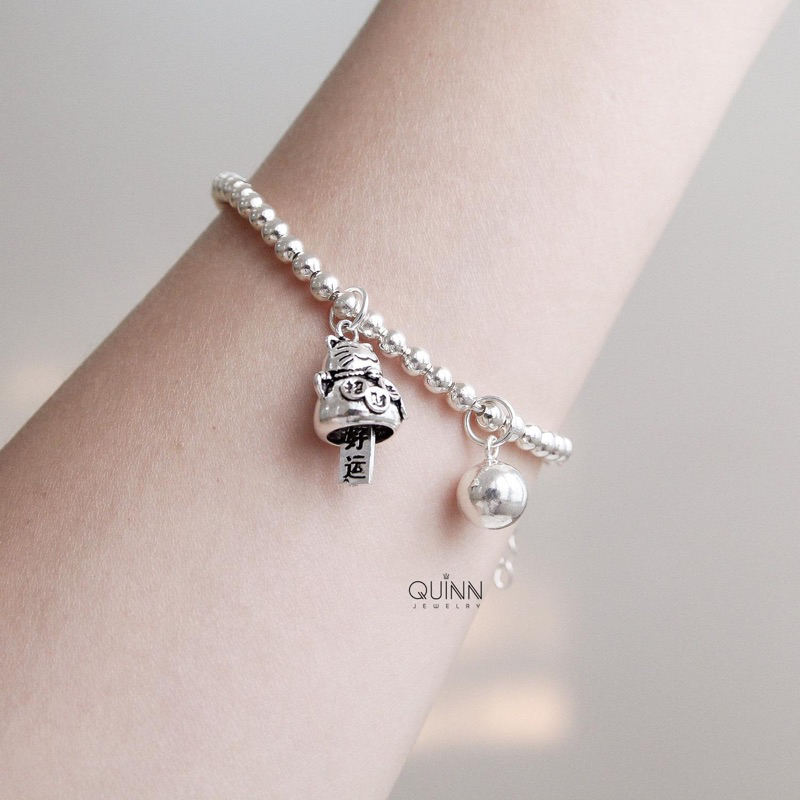 Lắc tay bạc bi trơn , Lắc tay nữ bi trơn Quinn Jewelry, Vòng tay hạt bạc