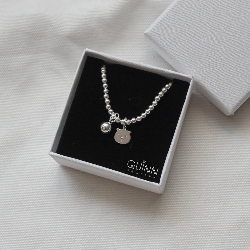 Lắc tay bạc bi trơn , Lắc tay nữ bi trơn Quinn Jewelry, Vòng tay hạt bạc