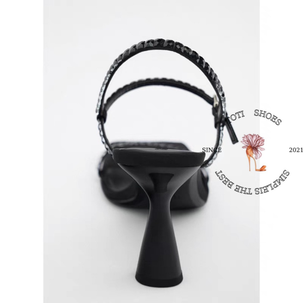 GIÀY CAO GÓT TOTIIE STORE - SANDAL QUAI NGANG MẢNH PHONG CÁCH THỜI TRANG MŨI VUÔNG G2304220