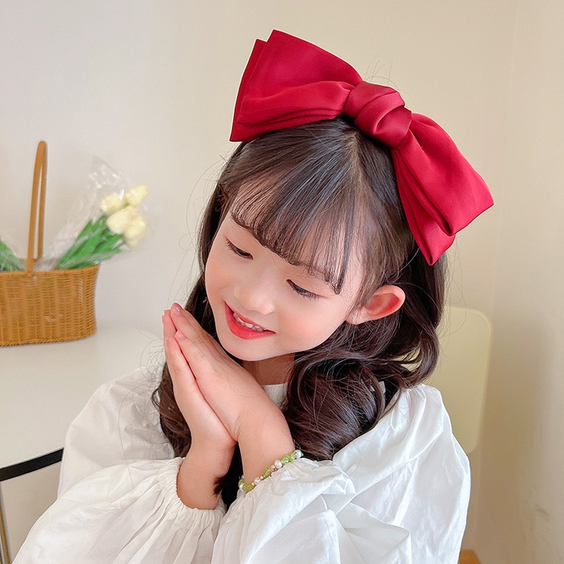 Bờm tóc nơ lụa cho bé siêu to nhiều màu đáng yêu K177