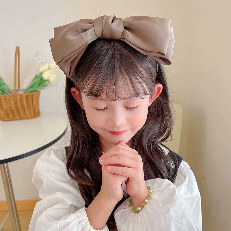 Bờm tóc nơ lụa cho bé siêu to nhiều màu đáng yêu K177