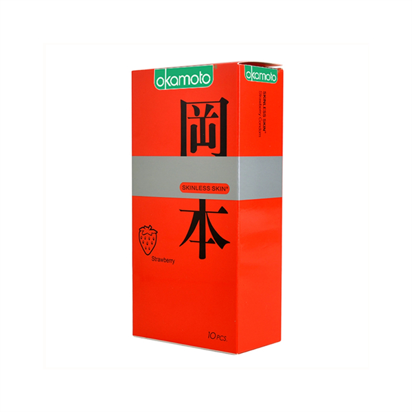 Bao cao su Okamoto Orange Super Lubricate hộp 10 cái nội địa Nhật Bản hương cam, dâu