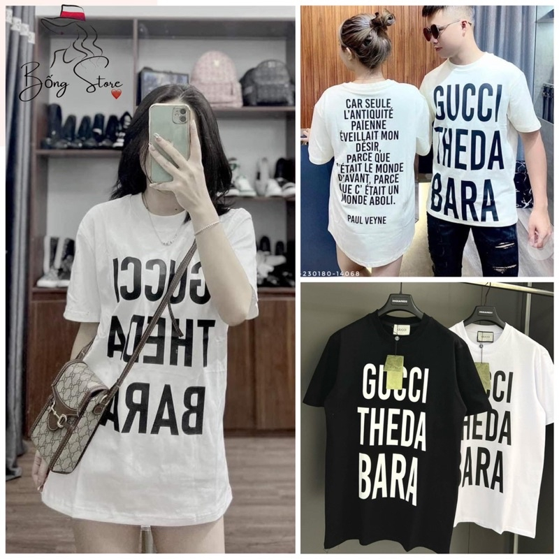 Áo Phông Nam Gucci Theda Bara Chữ To Chất Liệu Cotton Co Giãn 4 Chiều | BigBuy360 - bigbuy360.vn