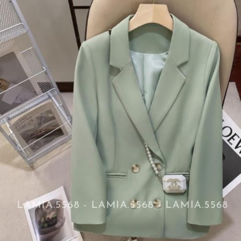 Áo vest blazer nữ hàng Quảng Châu dáng dài form đẹp chuẩn
