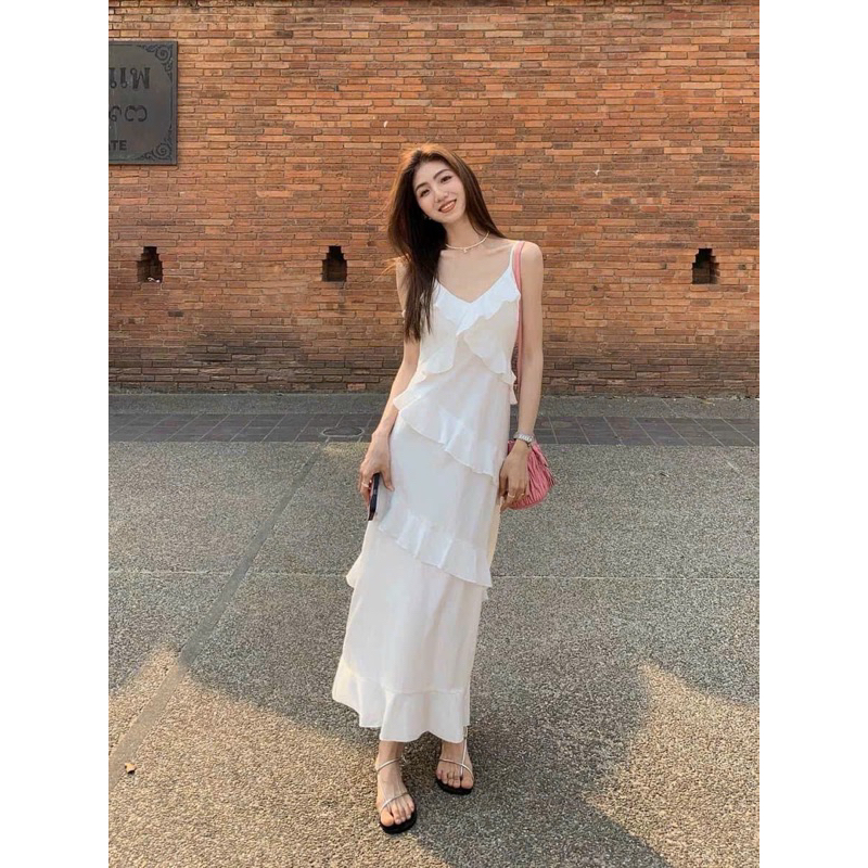 ❌ Đầm dây bèo xẻ tà,lót vải xịn có tăng đơ cúp ngực luôn ngen