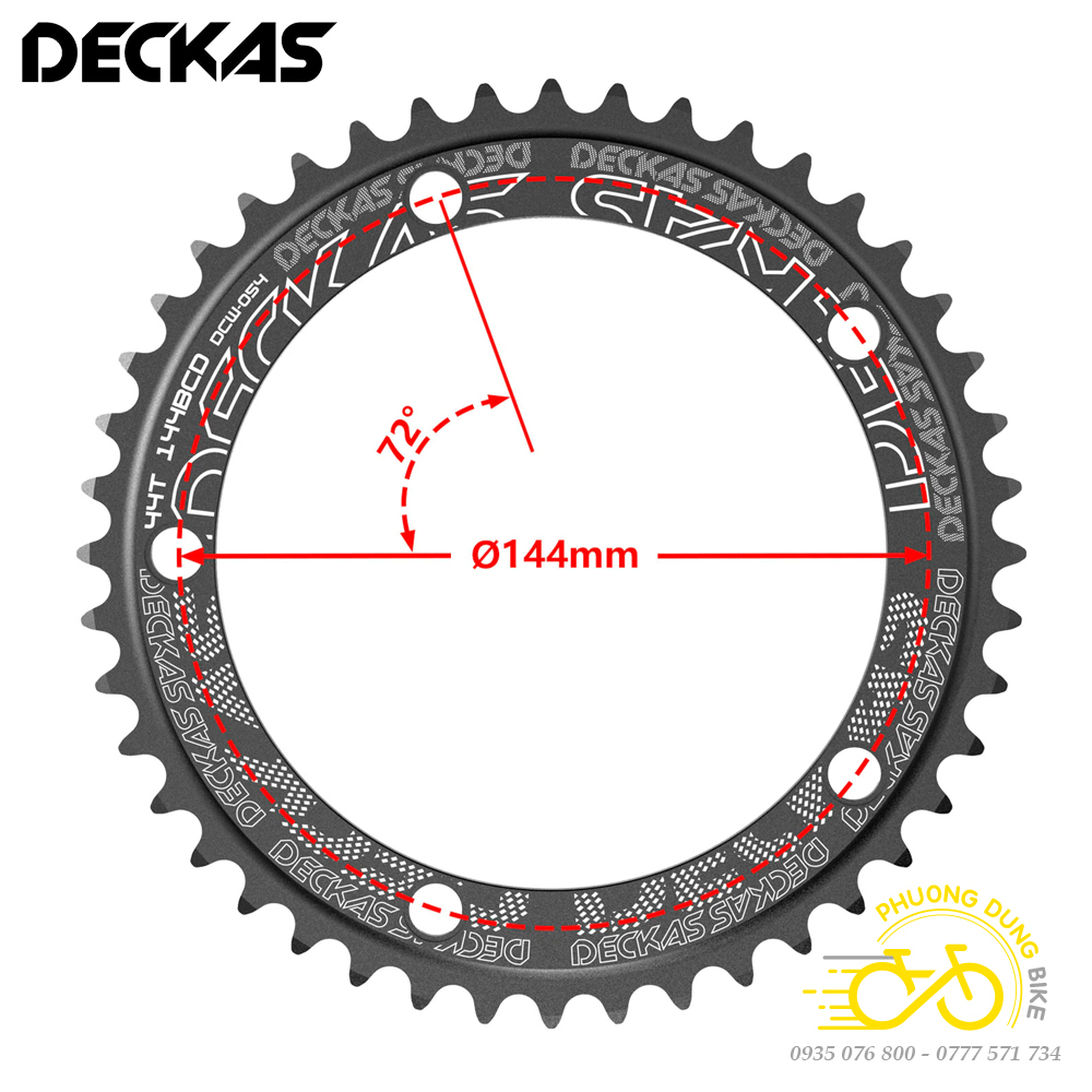 Đĩa rời nhôm xe đạp cho Fixed gear Single Speed 144BCD DECKAS