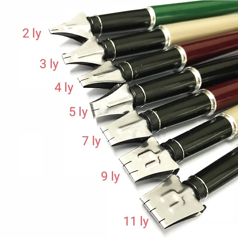 Bút đầu dẹp bơm mực, viết chữ gothic, tạng, phạn...