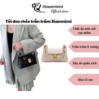 Túi xách nữ đeo chéo trần trám khóa kẻ ô vuông xiaomimi t1.042.de