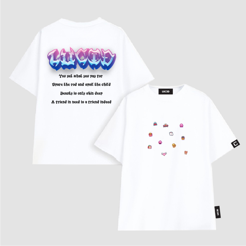 Áo Thun Local Brand Unisex LUCID Cartoon Nam Nữ Tay Lỡ From Rộng Chất Cotton