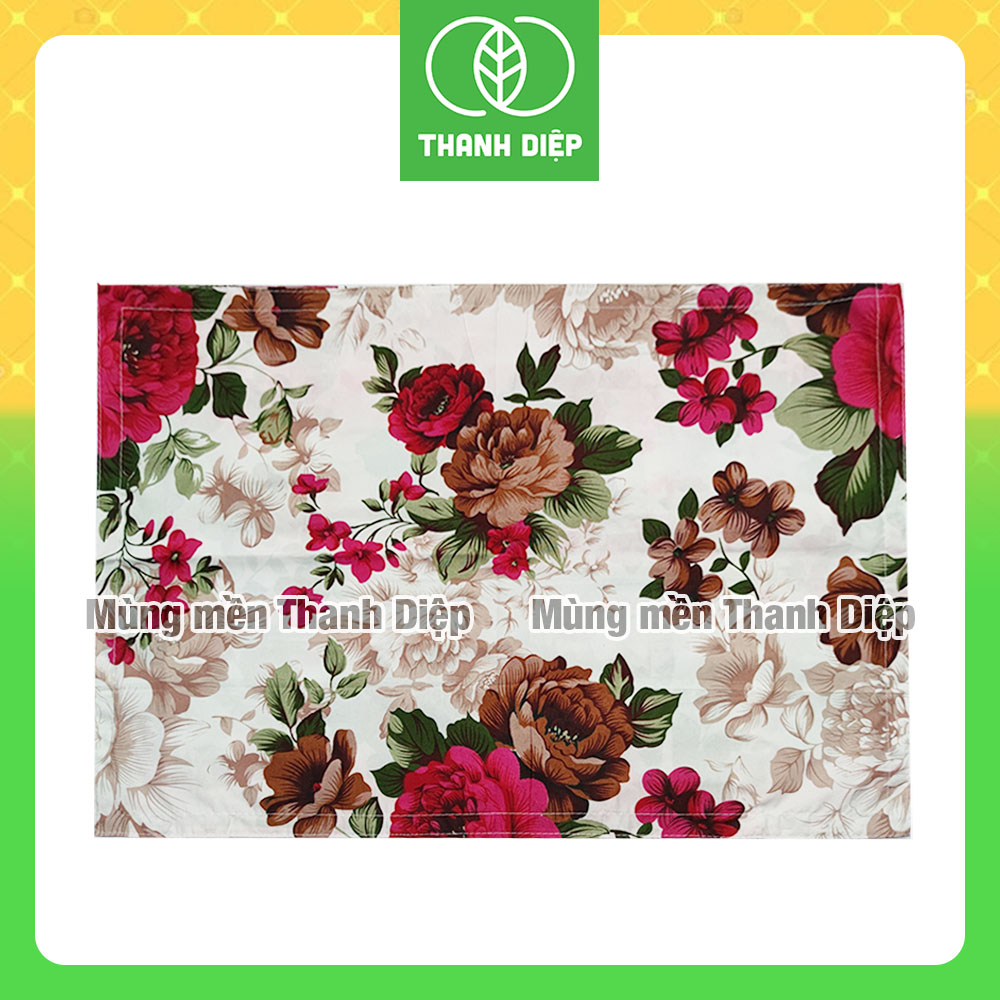 Áo gối cotton poly 30x50cm không khóa kéo cho bé - Mùng mền Thanh Diệp