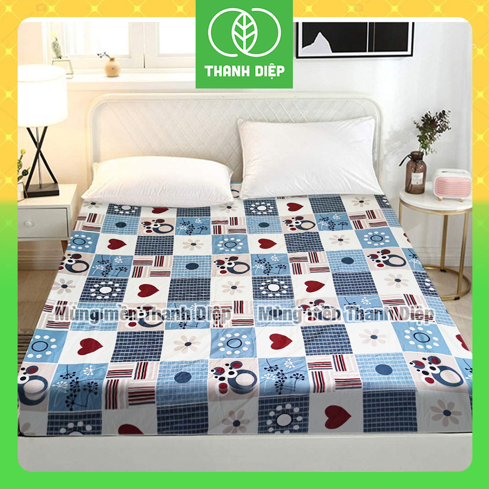 Ga giường cotton cao cấp bo thun 1m6 1m8 - Mùng mền Thanh Diệp