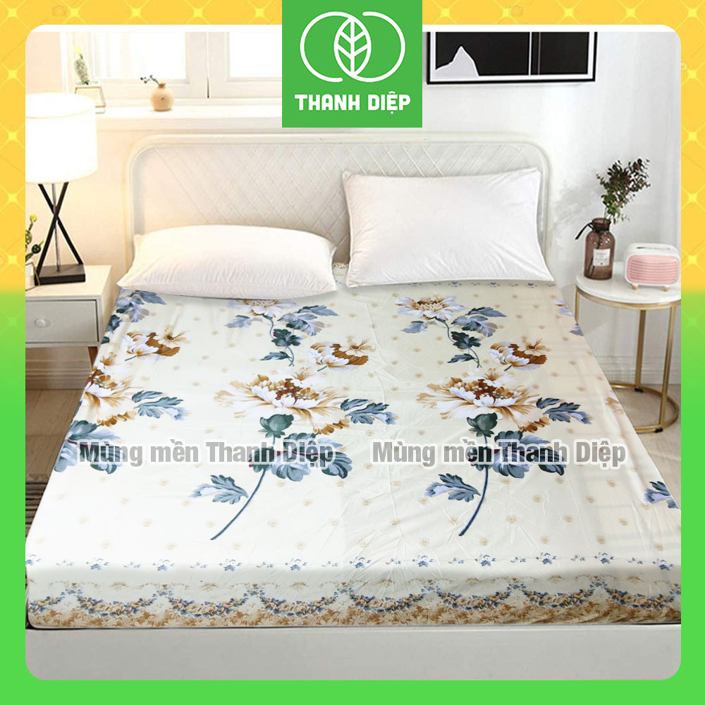 Ga giường cotton cao cấp bo thun 1m6 1m8 - Mùng mền Thanh Diệp